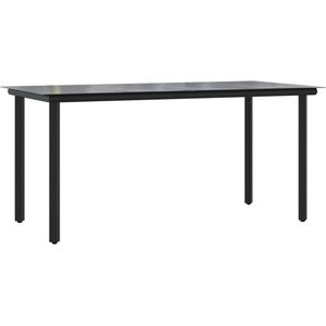 VidaXL-Tuintafel-160x80x74-cm-staal-en-gehard-glas-zwart