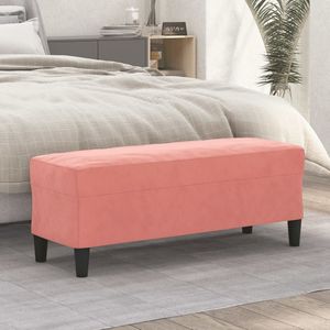 vidaXL Bankje - Fluweel - Roze - 100x35x41 cm