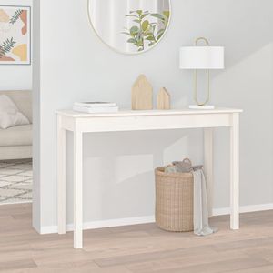 vidaXL Wandtafel - Wit - Massief Grenenhout - 110x40x75 cm