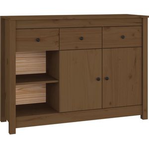 VidaXL Dressoir 100x35x74 cm Massief Grenenhout Honingbruin