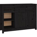 vidaXL-Dressoir-100x35x74-cm-massief-grenenhout-zwart