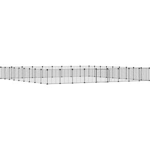 VidaXL Huisdierenkooi met deur 36 panelen 35x35 cm staal zwart