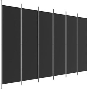 vidaXL - Kamerscherm - Zwart - Stof - Inklapbaar ontwerp