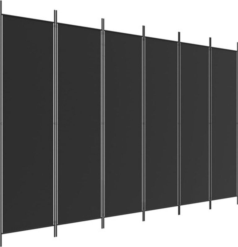 vidaXL - Kamerscherm - Zwart - Stof - Inklapbaar ontwerp
