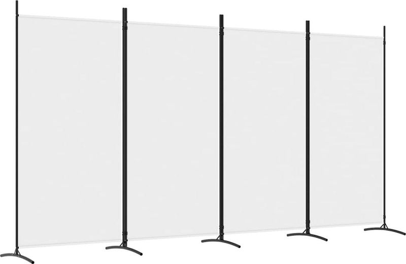 4-tlg. Paravent Weiß 346x180 cm Stoff Vidaxl
