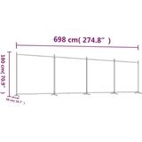 Vidaxl - 4-tlg. Paravent Weiß 698x180 cm Stoff