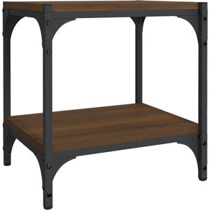 vidaXL-Tv-meubel-40x33x41-cm-bewerkt-hout-en-staal-bruin-eikenkleur