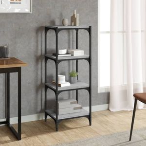 vidaXL Bücherregal Grau Sonoma 40x33x100 cm Holzwerkstoff und Stahl