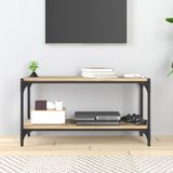 vidaXL-Tv-meubel-80x33x41-cm-bewerkt-hout-en-staal-sonoma-eikenkleurig