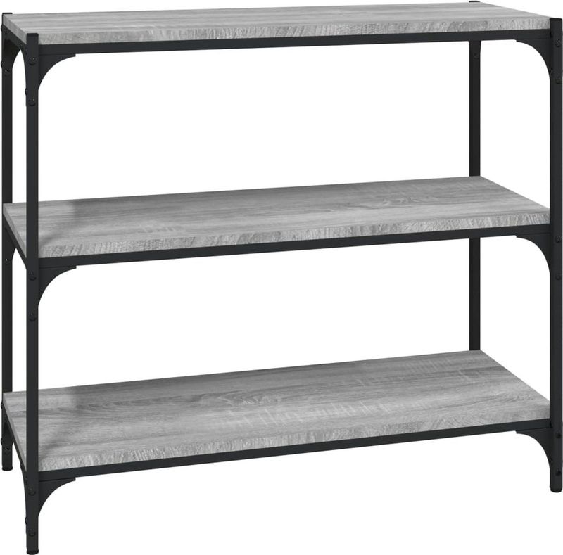 vidaXL Bücherregal Grau Sonoma 80x33x70,5 cm Holzwerkstoff und Stahl