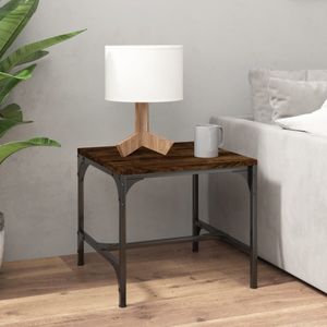 VidaXL Bijzettafel 40x40x35 cm - Bewerkt Hout - Gerookt Eikenkleurig