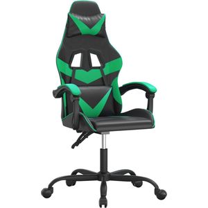 vidaXL - Gamestoel - draaibaar - kunstleer - zwart - en - groen