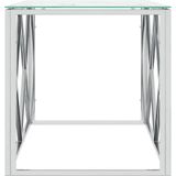 VidaXL Salontafel 110x45x45 cm - Roestvrij Staal en Glas