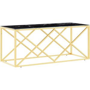 VidaXL Salontafel 110x45x45 cm - Roestvrij Staal en Glas