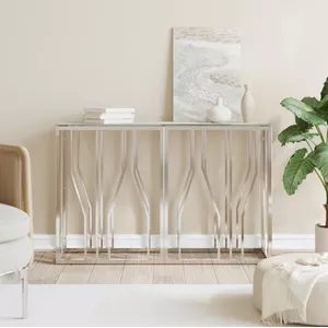 Console MODERN BAROCK BARRACUDA 140cm chroom incl. glazen blad zonder