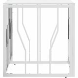 Couchtisch Silbern 50x50x50 cm Edelstahl und Glas Vidaxl