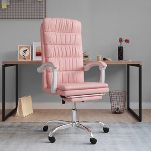 vidaXL - Kantoorstoel - verstelbaar - kunstleer - roze