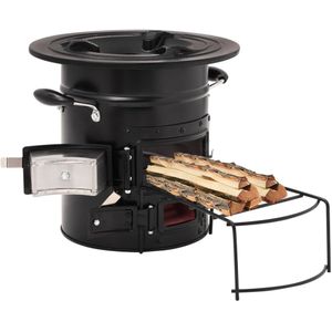 vidaXL - Camping - houtkachel - 50x33,5x30,5 - cm - staal - zwart
