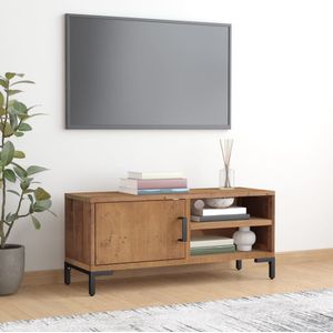 VidaXL TV-meubel 90x30x40 cm Gerecycled Massief Grenenhout Bruin