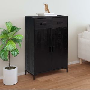 vidaXL - Schoenenkast - 75x40x110 - cm - massief - grenenhout - zwart