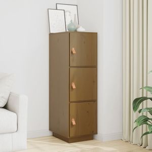 vidaXL Hoge kast 34x40x108,5 cm massief grenenhout honingbruin