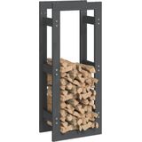 vidaXL Kaminholzregal Grau 41x25x100 cm Massivholz Kiefer