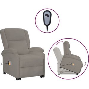 Massagestoel - Verstelbaar - Grijs - Stof - Met Heffunctie en Massagefunctie