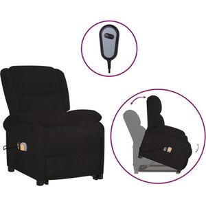 vidaXL Sta-op Massagestoel - Fluweel Zwart - Verstelbaar Ontwerp - Massagefunctie