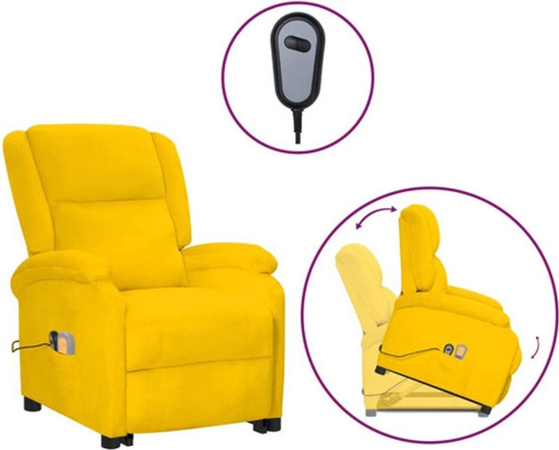 Massagestoel - Verstelbaar - Grijs - Stof - Met Heffunctie