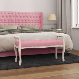 vidaXL Bankje - Fluweel - Roze - 110x45x60 cm