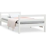 vidaXL - Bedframe - zonder - matras - massief - grenenhout - witx190 - cm