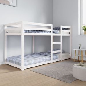 vidaXL - Stapelbed - 80x200 - cm - massief - grenenhout - wit