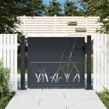 Gartentor Anthrazit 105x80 cm Stahl Gras-Design Vidaxl