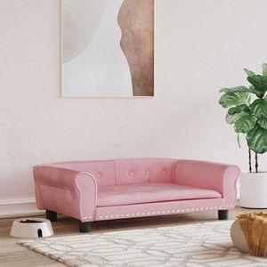 VidaXL-Hondenmand-95x55x30-cm-fluweel-roze