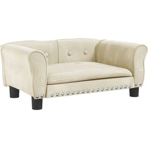 Vidaxl - Hundebett Creme 70x45x30 cm Samt