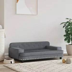 PawHut Huisdierenbank Hondenbank Kattenbank Zacht Rugleuning Metalen Poten Grijs~d04 166gy