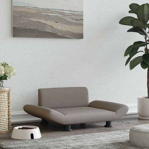 Hondenmand - Taupe - Stof - Massief Grenenhout - Verchroomd Staal