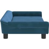 Hundebett Blau 100x50x21 cm Samt vidaXL