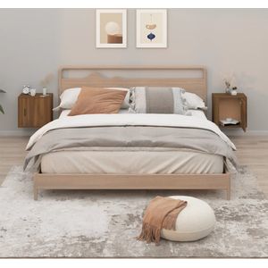 vidaXL Wand-Nachttische 2 Stk. Braun Eichen-Optik 50x30x47 cm