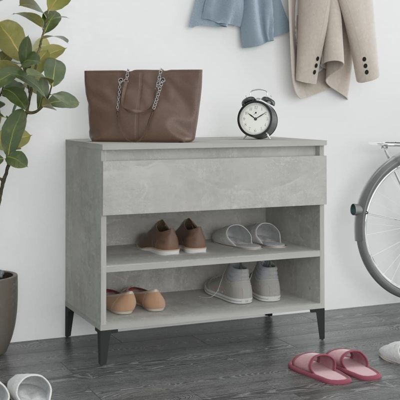 Schuhregal Betongrau 70x36x60 cm Holzwerkstoff vidaXL