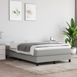 vidaXL Bettgestell ohne Matratze Hellgrau 120x200 cm Stoff