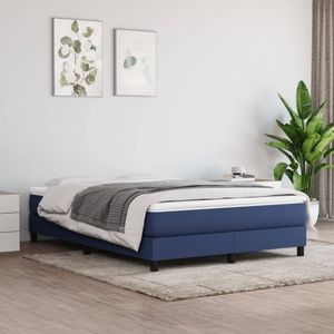 vidaXL Bettgestell ohne Matratze Blau 140x200 cm Stoff