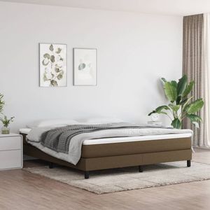 vidaXL Bedframe zonder matras stof donkerbruin 160x200 cm
