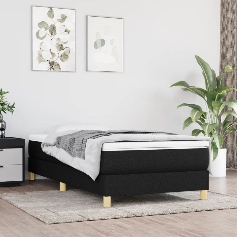 Bettgestell ohne Matratze Schwarz 90x190 cm Stoff Vidaxl