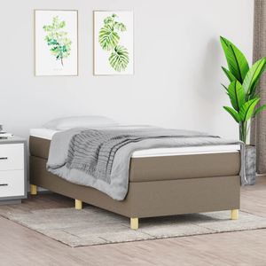 vidaXL Bettgestell ohne Matratze Taupe 90x190 cm Stoff
