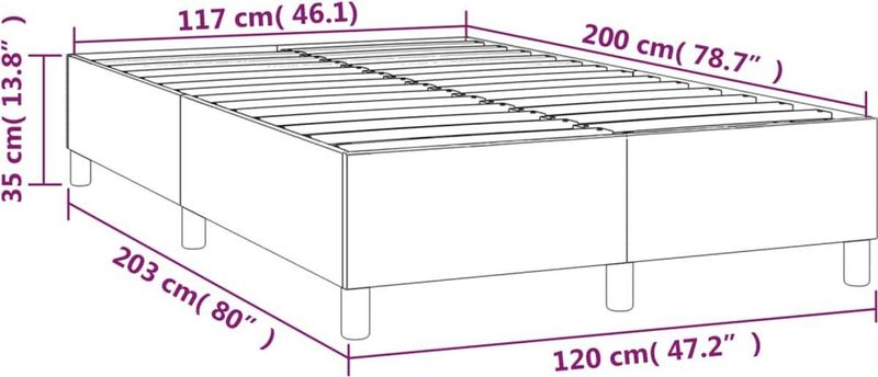 vidaXL Bettgestell ohne Matratze Hellgrau 120x200 cm Samt