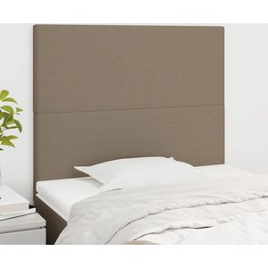 vidaXL - Hoofdborden - 2 - st - 80x5x78/88 - cm - stof - taupe