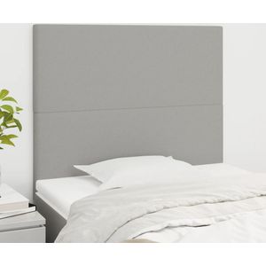 vidaXL - Hoofdborden - 2 - st - x - 5 - x - cm - stof - lichtgrijs
