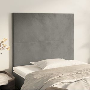 Kopfteile 2 Stk. Hellgrau 80x5x78/88 cm Samt vidaXL