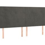 vidaXL Kopfteile 4 Stk. Dunkelgrau 80x5x78/88 cm Samt